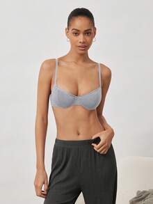 Ocili 1pc Women's Fashion Comfortable Wireless Solid Color Bra, Sexy Backless Versatile Lingerie - Light Grey - View 4