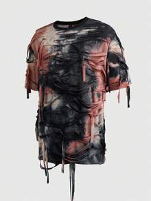 ROMWE MEN 男士宽松荒原风格短袖T恤 - 彩色 - 查看 4