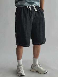 DAZY Quần short nam màu đen, cạp chun. - màu đen - Xem 4