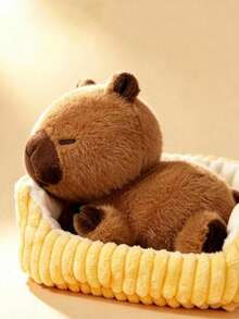 POKOJA LAND 2pcs Cute Capybaras In Sleeping Posture, Including Capybaras And Beds. They Are Very Suitable As Lovely Dolls To Give To Girls As New Year Or Birthday Gifts, And Also Make Perfect Christmas Gifts And Home Decorations. - 彩色 - 查看 8