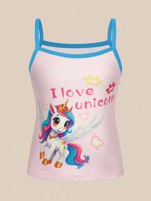 SHEIN 8pcs/Set Young Girl' Unicorn Pony Suspender Dress + Soft Briefs Underwear Set - Multicolor - View 4