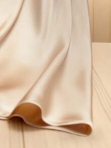 Franclia 女士优雅圆领珍珠装饰短袖T恤，适合通勤，两件套搭配长款喇叭休闲裙 - 杏色 - 查看 7