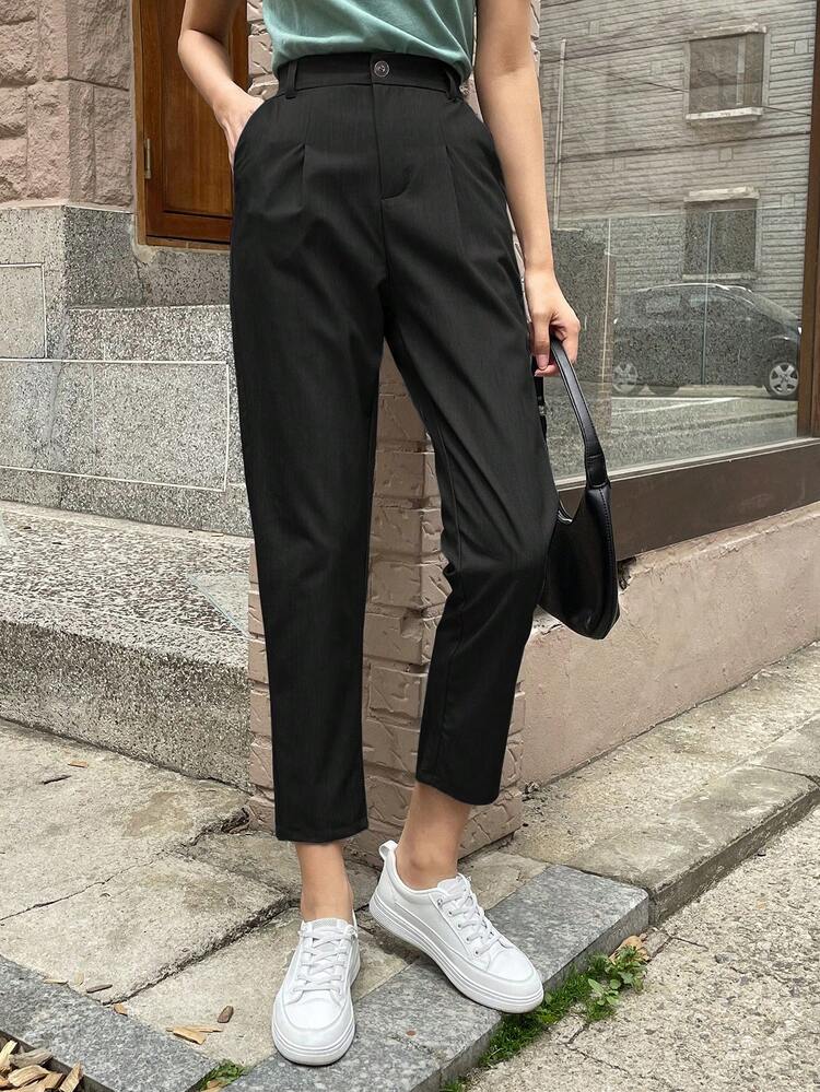 Tall Women's Extended Sleeve & Ankle Length Pants, Slim Fit Casual Trousers