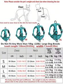 Reflective Pet Harness And Leash Set For Dog & Cat, Escape Proof Adjustable Small Dog Harness With Soft Mesh - Green - View 4