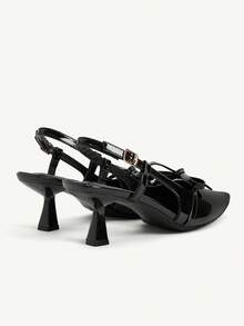 CUCCOO CHICEST 女士优雅简约高跟鞋，适合职场通勤 - 黑色 - 查看 4