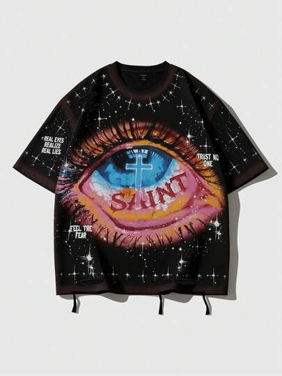 ROMWE MEN 2026 Men's Heavy-Duty Round Neck Short Sleeve T-Shirt, Casual Wear