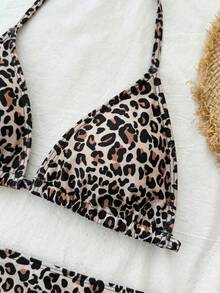 SHEIN 少女三件套泳衣，波点印花，系带泳裤和裙子，适合夏季度假和海滩穿着 - 彩色 - 查看 5