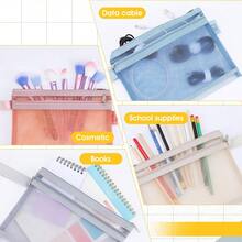 Colorful Mesh Zipper Bag, Double Nylon Building Block Set Toy Storage And Finishing, Breathable See-Through Zipper Bag With Handle, Suitable For Active Office Games - Multicolor - View 4