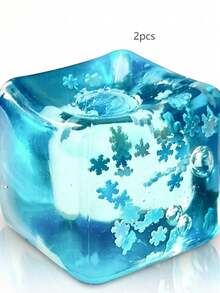 POKOJA LAND Stress Balls Ice Cube With Snowflakes Toy, Inside For Your Best Mellow And Chill Toy , Squishy Toy, Snow Pieces Silent Nice Square Shape Anxiety Sensory Squishy Fidget Toy Slow Rise, Classroom Prizes. - Multicolor - View 12