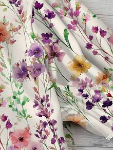 SHEIN VCAY 大码女式碎花印花休闲优雅衬衫，适合春夏穿着 - 彩色 - 查看 4