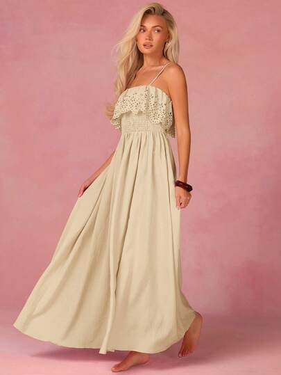 Athîral 女士镂空拼接吊带连衣裙，度假必备