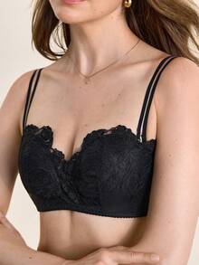 Hourtrue Ladies' Push-Up Lace Bra For Small Breasts And Backless, Sexy Bra For Flat Chest, Lingeriefor Summerfor Summer - Black - View 10