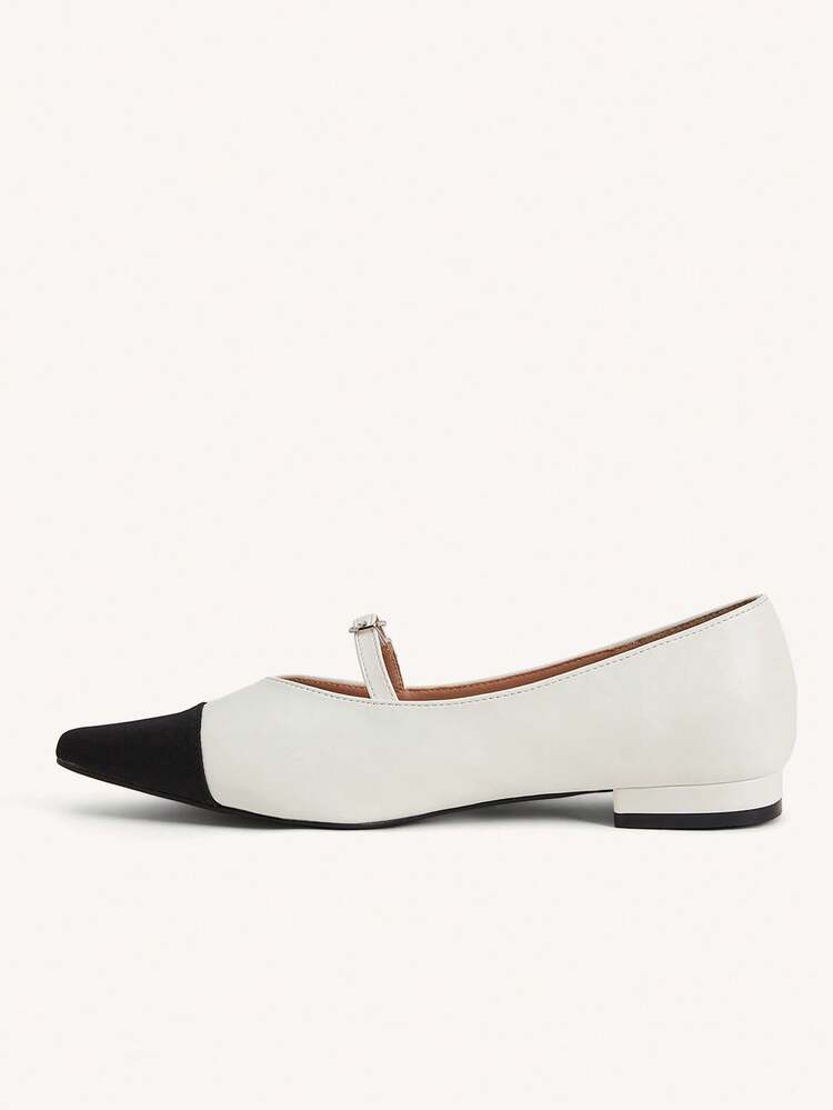 CUCCOO CHICEST Spring And Autumn New Product Beige Black Contrast Color Pointed Soft Sole Slip-On Comfortable Non-Slip And Breathable Women's High Heel Shoes Commuter Wind