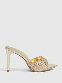 CUCCOO SZL Giày sandal cao gót thời trang nữ - Vàng - Xem 2