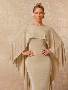 Lumalex 女士露背优雅修身连衣裙 - 鵝黃色 - 查看 2