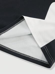 ROMWE MEN 男士Polo衫，美式街头风格2026世界杯巴西配色短袖Polo衫 - 黑色 - 查看 4