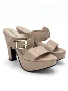 Sandalias de tacon grueso con herrajes ajustables - Maquillaje - Ver 2