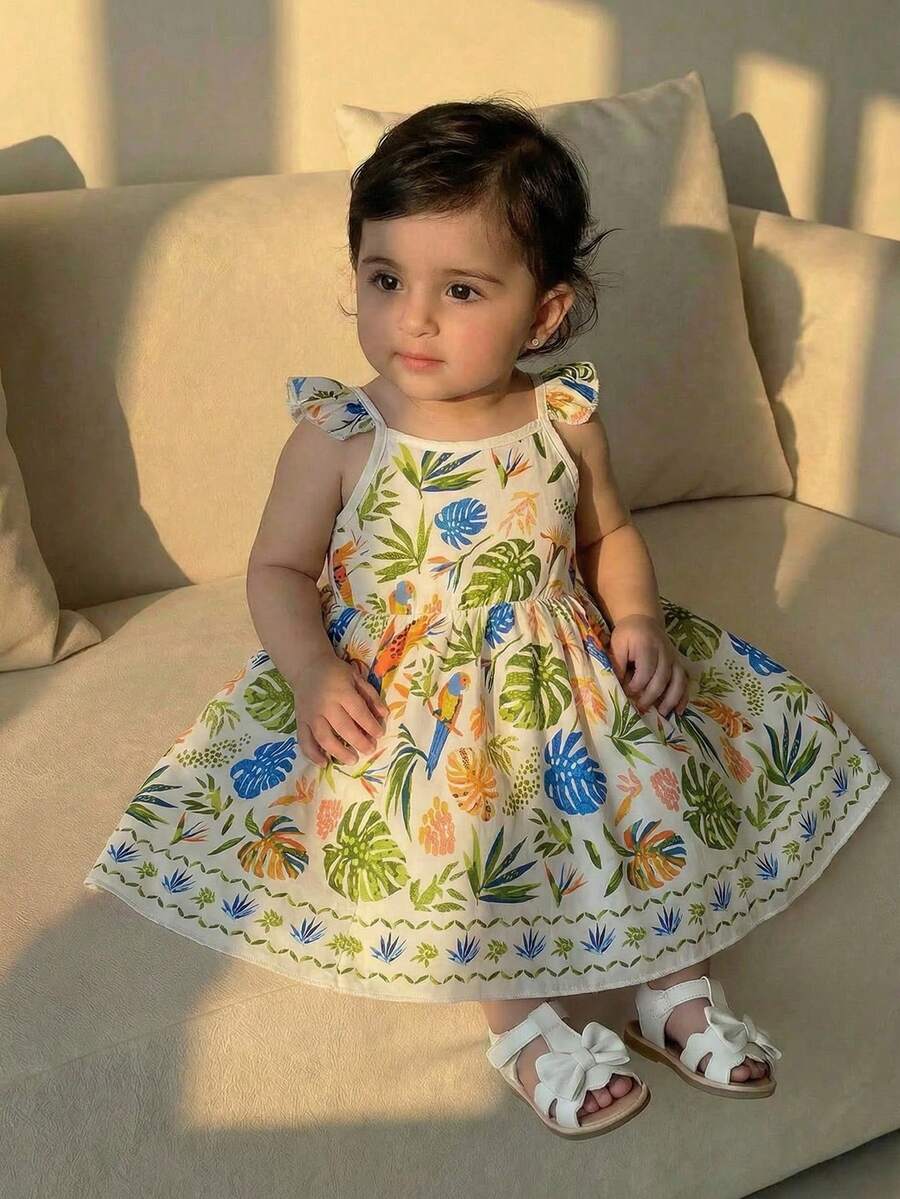 Đầm bé gái kiểu dáng thường ngày dễ thương ngọt ngào in họa tiết hoa không tay, eo chun. - Nhiều màu - Xem 1