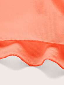 Swim Mod Women's Solid Color Side Tie Wrap Skirt Set - Orange - View 5