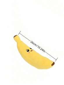 1pc26CM Plush Squeaky Banana Dog Chew Toy - Suitable For Small, Medium, And Large Breeds Interactive Teething Toy - Relieve Anxiety Pet Toy, Soft Polyester Material, No Battery Required - Multicolor - View 7