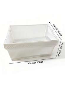1/2PCS Covered Clothing Storage Box, Wardrobe Fabric Foldable Visible Window Clothing Storage Box, Household Drawer Style Denim Storage Box - Beige With Lid - View 6