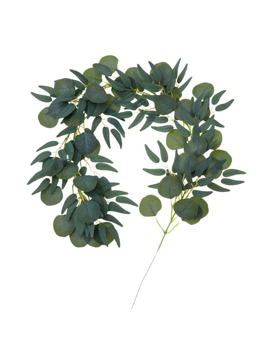4件套人造绿叶藤蔓,100厘米绿色植物叶子花环,包含桉树叶和柳叶装饰,适用于婚礼、派对、家居装饰、仿真植物、秋季装饰、房间、书桌、花园装饰、房间装饰用品 - 彩色 - 查看 1