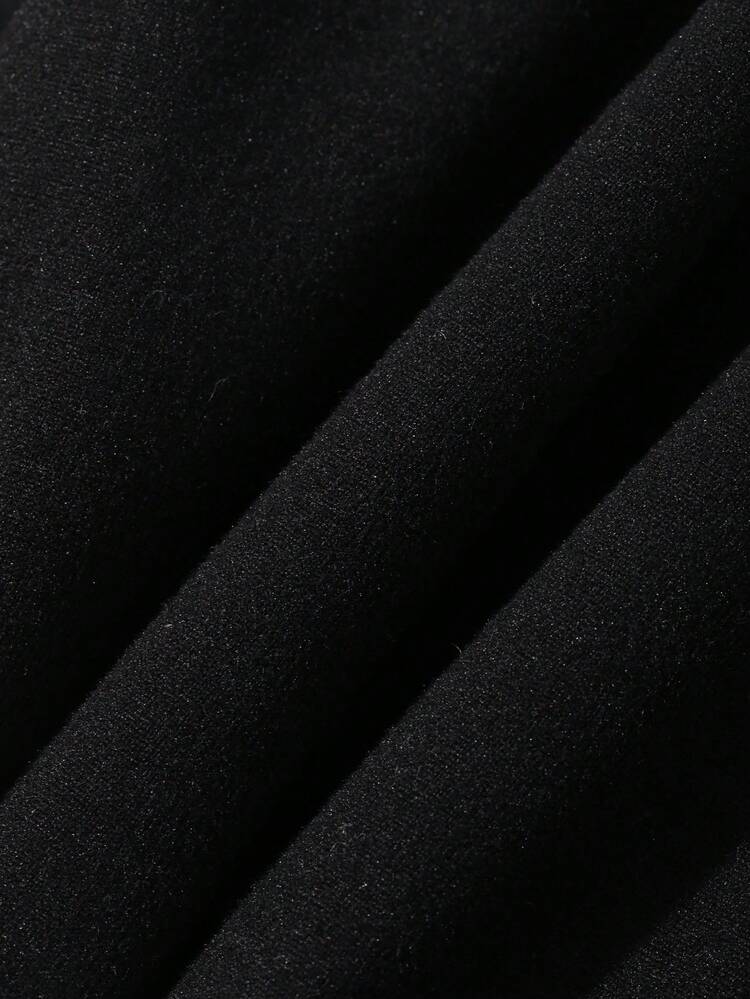 Women's Black Round Neck Short Sleeve Lace Hem T-Shirt, Summer Vacation Outfit