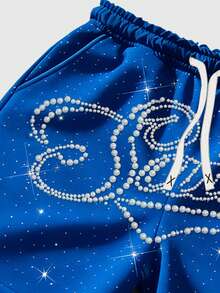 ROMWE MEN Quần short thời trang thường ngày phong cách Y2K mới nhất mùa Xuân/Hè 2026, quần đôi unisex. - Màu xanh lam - Xem 5