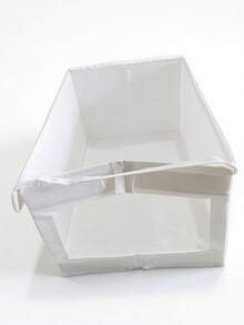 1/2PCS Covered Clothing Storage Box, Wardrobe Fabric Foldable Visible Window Clothing Storage Box, Household Drawer Style Denim Storage Box - Beige With Lid - View 8