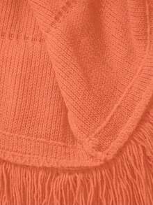 Mistrie Đầm len nữ, trễ vai, họa tiết sọc lượn sóng ba chiều, tua rua, ngắn, màu vàng, dáng ôm, gợi cảm, thích hợp cho kỳ nghỉ, tiệc tùng thường ngày, thời trang nữ, mùa xuân/thu, hè, đông. - Màu Cam cháy - Xem 3