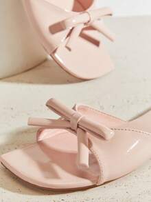 SHUZIA Dép lê nữ quai thắt nút, kiểu dáng thanh lịch, thoải mái, thích hợp cho mùa hè. - Hồng - Xem 7