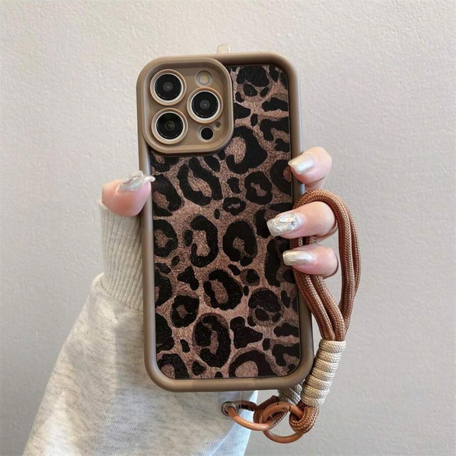 可愛豹紋手機殼，適用於 iPhone，女性女孩用，防震軟 TPU 保護手機殼 - 彩色 - 查看 1