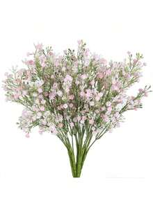 3/5pcs Artificial Baby's Breath Bouquet Plastic Fake Gypsophila Flowers For Wedding Bridal Home Vase Party Garden Decor Valentine Graduation Gift - Pink - View 7