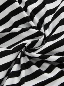 ROMWE J-Fashion Áo ống Kpop in hình ngôi sao và khẩu hiệu Y2K cho nữ - Đen và trắng - Xem 4