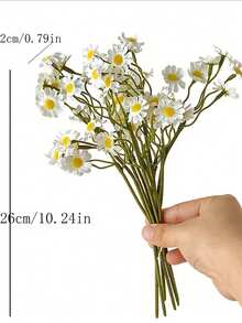 6-24PCS High End Luxury Ins Style Chamomile Daisy Artificial Flower Bouquet Home Photography Decoration For Dining Table Living Room Valentine Day Gift Birthday Graduation Fall Decor Autumn Wedding Party Centerpiece Vase Filler - Random Color Chamomile - View 2
