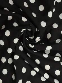 Linhara 大码女式纯色纹理V领短袖休闲常规衬衫，适合外出、度假、夜店等场合。 - 黑色 - 查看 3