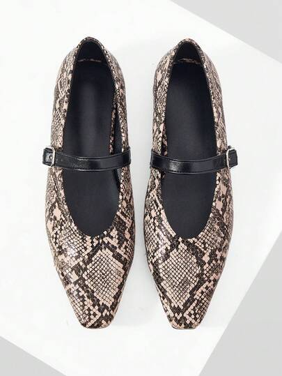 Mnmlis Women's Buckle Design Casual Versatile Flat Shoes
