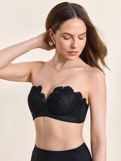 Hourtrue Ladies' Push-Up Lace Bra For Small Breasts And Backless, Sexy Bra For Flat Chest, Lingerie