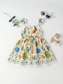 Đầm bé gái kiểu dáng thường ngày dễ thương ngọt ngào in họa tiết hoa không tay, eo chun. - Nhiều màu - Xem 3