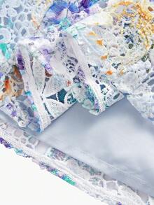 MOTF PREMIUM 蕾丝印花优雅镂空短裙，春夏款 - 彩色 - 查看 6