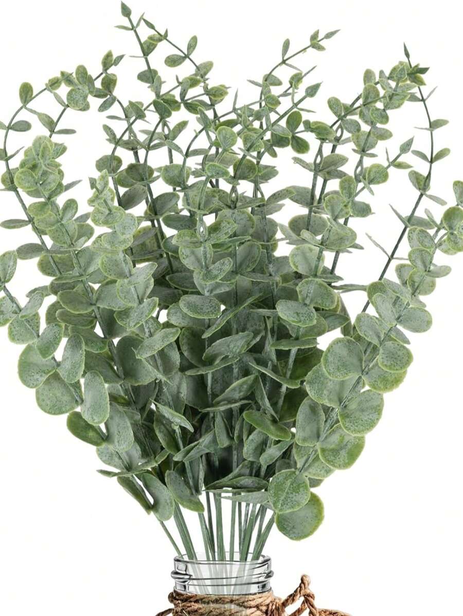 人造桉树枝,人造桉树叶,人造假花,家居办公室花束摆件,婚礼装饰,圣诞装饰 - 綠色 - 查看 1