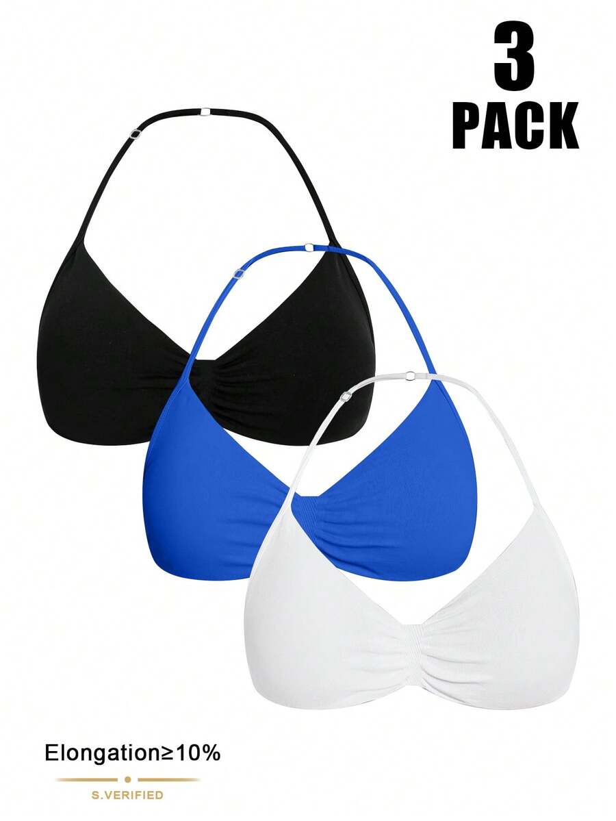 Velisys Velisys Sujetador deportivo de mujer minimalista de unicolor, con pliegues y sin costuras, con espalda de tirantes - Multicolor - Ver 1