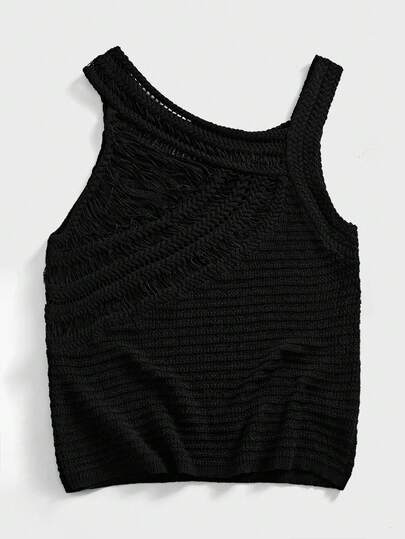 EASEVO Męska kamizelka bez rękawów w jednolitym kolorze z asymetrycznym dekoltem i dużym rozmiarem