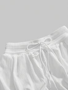 ROMWE Quần short nữ cạp rộng dáng suông kiểu Vacation Girl gợi cảm. - trắng - Xem 10