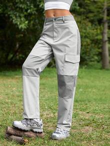 In My Nature Women's Button Pocket Casual Versatile Daily Wear & Outdoor Sweatpants - Grey - View 1