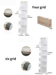 1pc/Hanging Storage Bag/Bag Organizer/Door Storage Bag, Transparent PVC Foldable Multi-Layer Sorting Box, With Hooks, Suitable For Closets, Laundry Rooms, Wardrobes, Bathrooms, Toys, Clothes, Playthings, Snacks, Cosmetics, Etc. Large Capacity Storage Bag/White - White - View 2