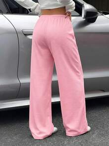 Muchica 浅粉色针织阔腿运动裤（女款） - 淺粉色 - 查看 2