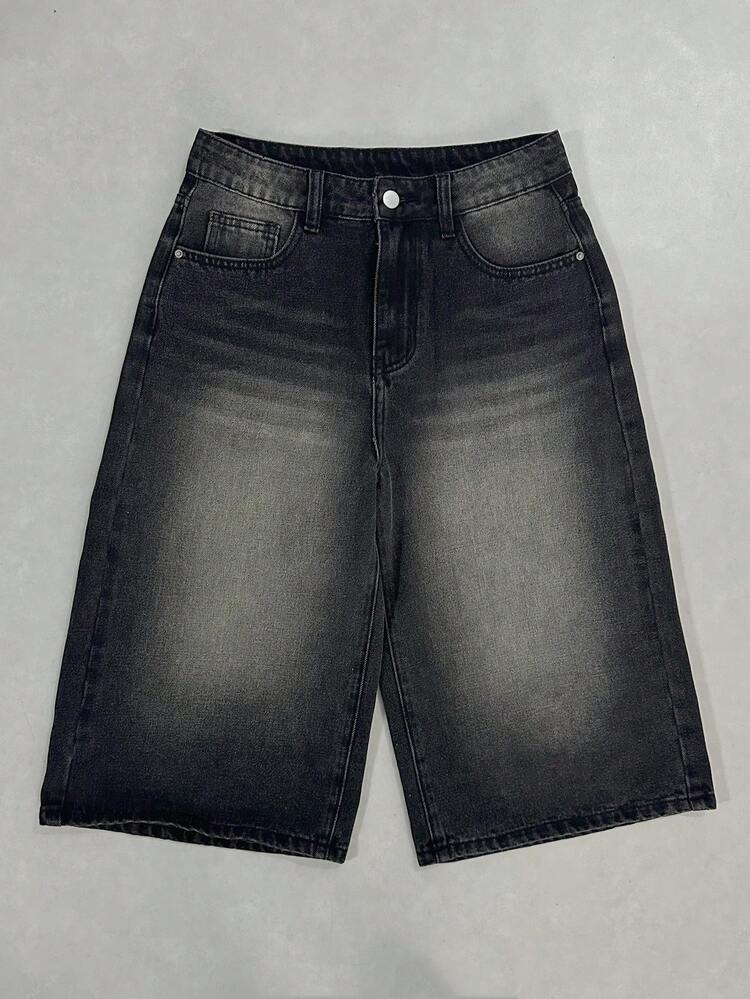Women's Regular Mid-Waist Casual Denim Capri Shorts