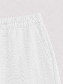Open Phase Men's Casual Jacquard Tennis Shorts , Retro American, Unisex, Relaxed Fit Summer Outfits – Suitable For Everyday Wear And Summer Holiday Outfits. - White - View 5