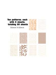 50Sheets/100Sheets/150Sheets/200Sheets Vintage Scrapbook Paper Kit -Material Paper, Complete Scrapbooking Supplies Back To School - Multicolor - View 23